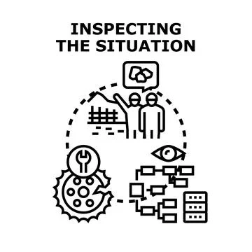 Inspecting site situation, data, and system performance Stock Illustration