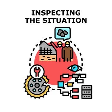 Inspecting site situation, data, and system performance Stock Illustration