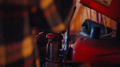 Inspecting Tractor Engine Stock Footage 338315076