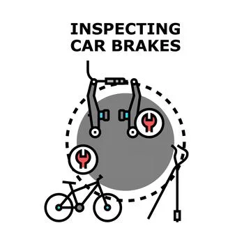 Inspecting vehicle braking system during maintenance service Stock Illustration