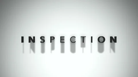Inspection 3D title animation matte black text on a white background Stock Footage 300717932