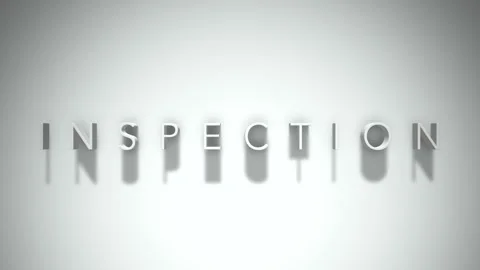 Inspection 3D title animation with shadows on a white background Stock Footage 296050847