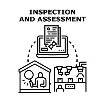 Inspection and assessment analyzing quality process vector Stock Illustration
