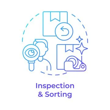Inspection and sorting blue gradient concept icon Stock Illustration