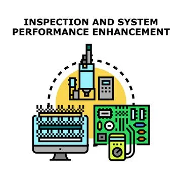 Inspection and system performance enhancement concept illustration 스톡 일러스트