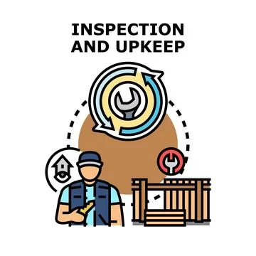 Inspection and upkeep concept vector for property management Stock Illustration