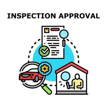 Inspection approval process for quality checking concept 스톡 일러스트