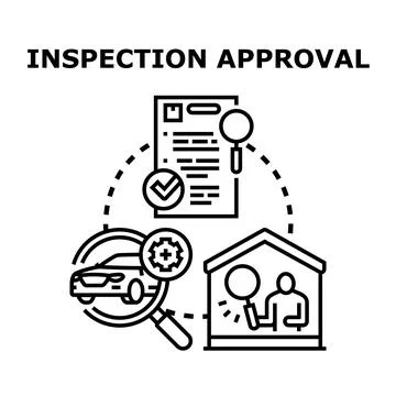 Inspection approval process for quality checking concept Illustrazione stock