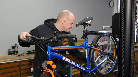 Inspection in a bicycle workshop Stock Footage 118067358