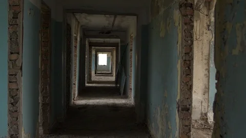 Inspection of a destroyed building Stock Footage 91595824