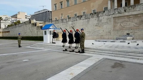 Inspection during Changing of the Guard in Athens, Greece Stock Footage 102610631