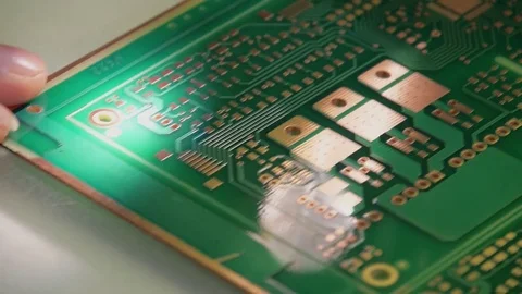 Inspection of electronic printed circuit boards. Video stock 70138268