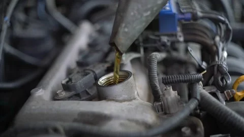 Inspection of the engine and checking the motor oil level Vídeo Stock 208590797