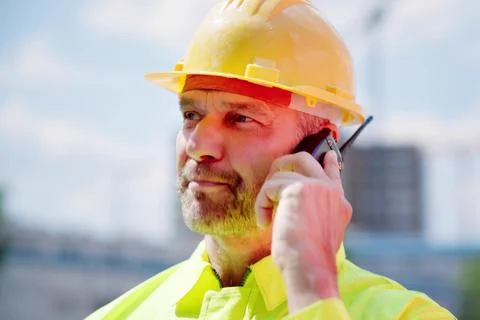 Inspection Engineer Worker At Construction Site Fotos de archivo