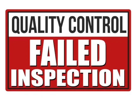 Inspection failed red sign Stock Illustration