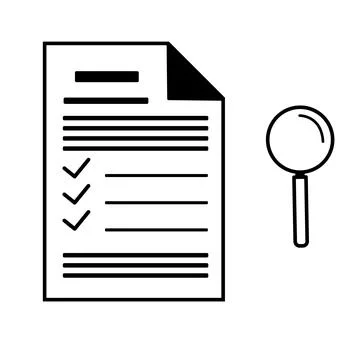 Inspection icon with loop. Vector. Stock Illustration