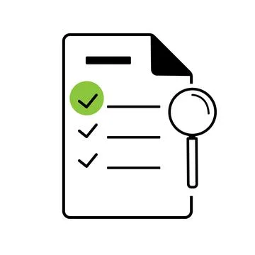 Inspection icon with loop. Vector. Illustrazione stock