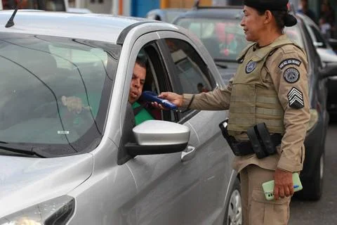  inspection to identify drunk drivers feira de santana, bahia, brazil - ap... Stock Photos