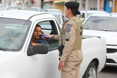  inspection to identify drunk drivers feira de santana, bahia, brazil - ap... Stock Photos