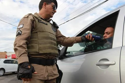  inspection to identify drunk drivers feira de santana, bahia, brazil - ap... Stock Photos