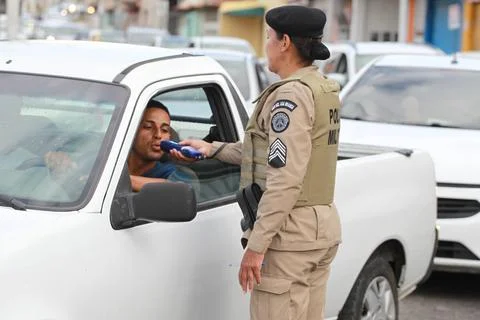 Inspection to identify drunk drivers Stock Photos