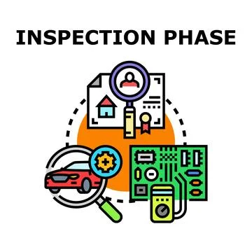 Inspection phase concept evaluating house car electronics Stock Illustration