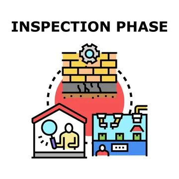 Inspection phase concept evaluating property structure quality Stock Illustration