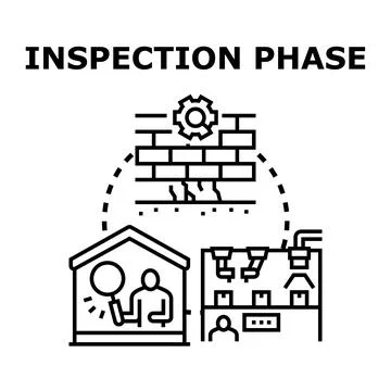Inspection phase concept evaluating property structure quality Stock-Illustration
