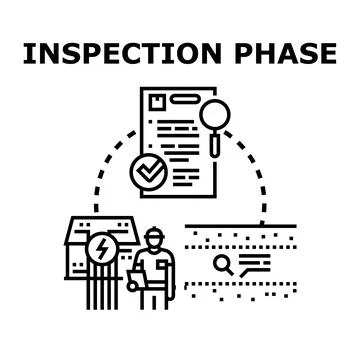 Inspection phase concept vector illustration icon Stock Illustration