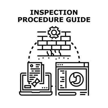 Inspection procedure guide concept for quality control Stock Illustration