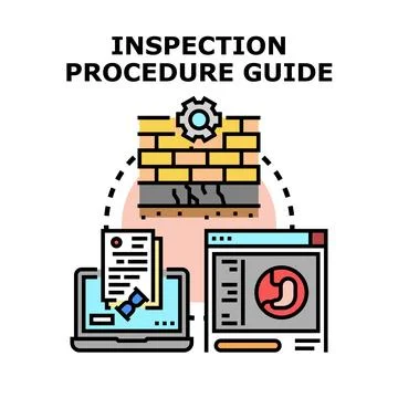 Inspection procedure guide concept for quality control Ilustración de archivo