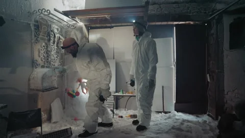 Inspection process detailed. Qualified experts handle evidence carefully Stock Footage 346521568