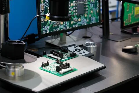 Inspection system with digital microscope Stock Photos