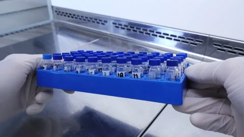 Inspection of test tubes_v1 Stock Footage 88294194