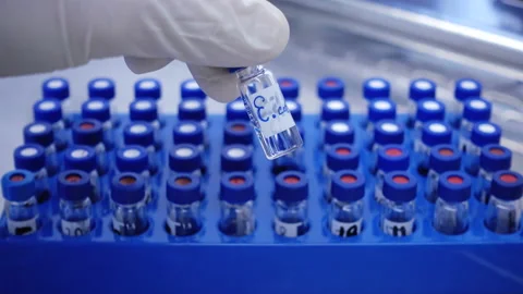 Inspection of test tubes_v2 Stock Footage 88294247
