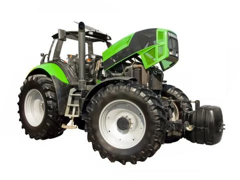 Inspection of tractor engine Stock Photos