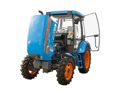 Inspection of tractor engine 写真素材