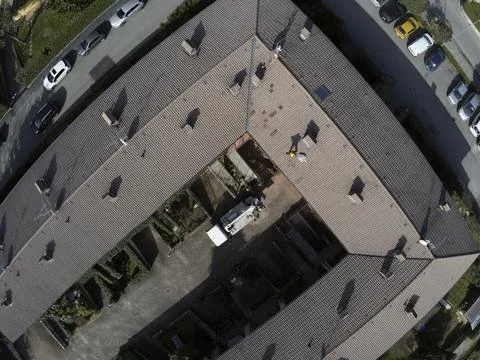 Inspection work on roofs for deratization Stock Photos