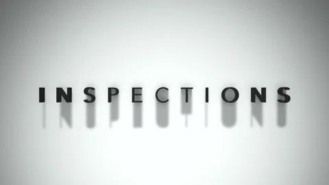 Inspections 3D title animation matte black text on a white background Stock Footage 300717933