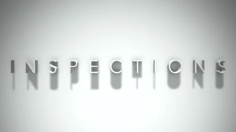 Inspections 3D title animation with shadows on a white background Stock Footage 296515955