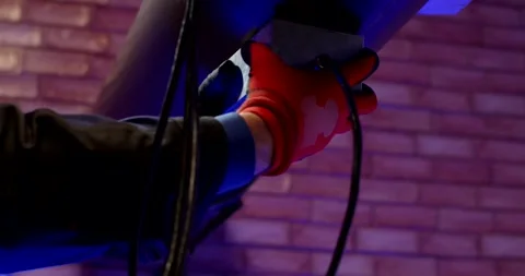 Inspector Attaching Black Sensor Unit to Steel Pipe, Workshop, Wide Shot Stock Footage 340359627