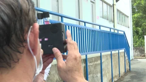 Inspector Examines Wastewater Measurement Device Display Stock Footage 344950498