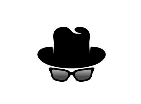 Inspector hat and glasses logo Stock Illustration