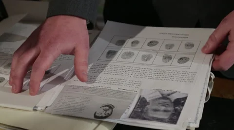 Inspector investigating the  criminal record Video stock 48318345