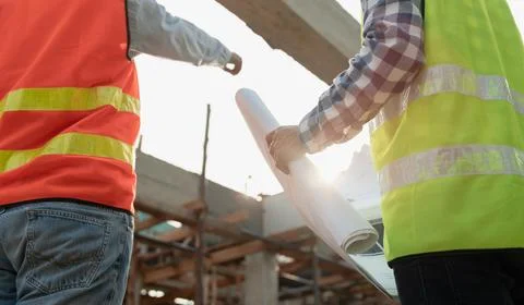 Inspector or engineer is inspecting construction and quality assurance new .. 스톡 사진