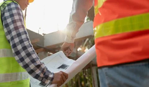 Inspector or engineer is inspecting construction and quality assurance new .. Stock Photos