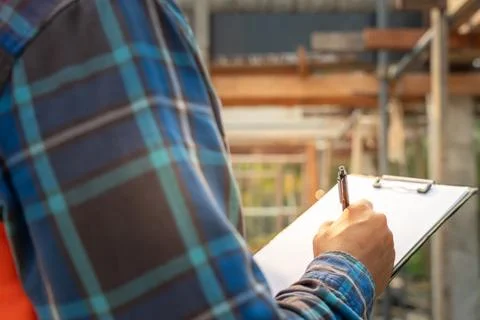 Inspector or engineer is inspecting construction and quality assurance new .. Stock Photos