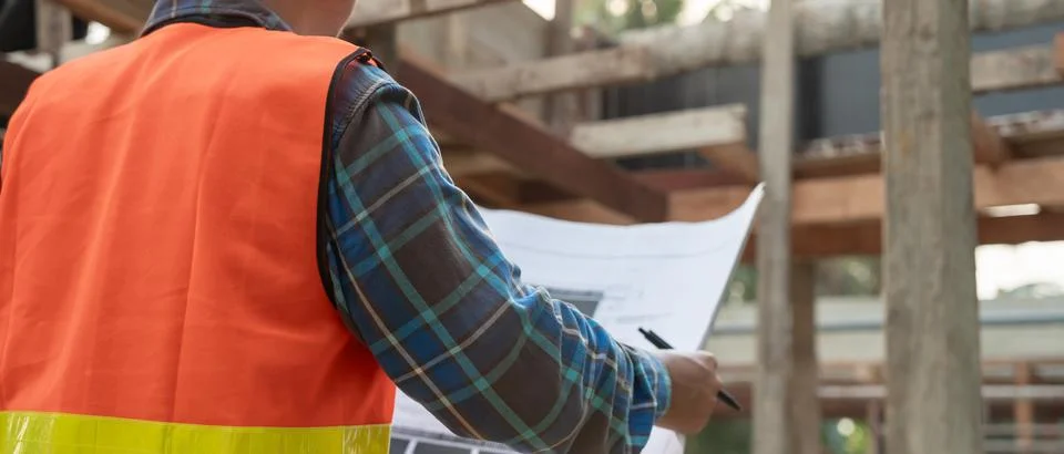 Inspector or engineer is inspecting construction and quality assurance new .. Stock Photos
