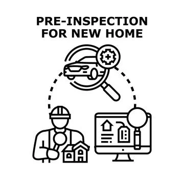 Inspector performing pre inspection for new home concept イラスト素材