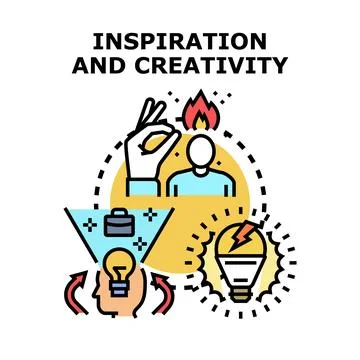 Inspiration and creativity concept for generating new ideas Stock Illustration